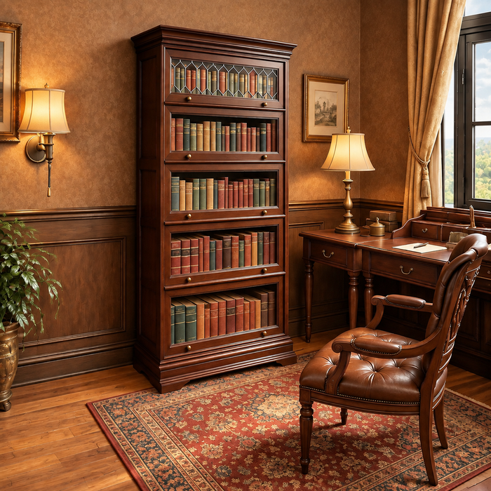 Legacy 5 Stack Barrister Bookcase - Brown Walnut