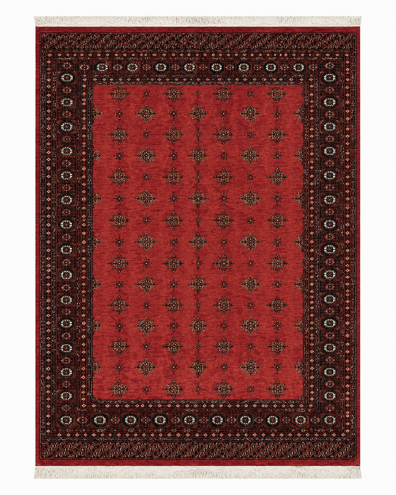 Hand-Knotted Pakistani Bokhara Rug – 100% Wool, size 8' x 10'