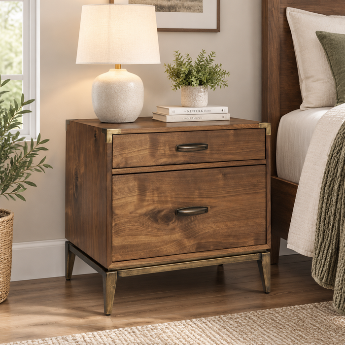 Alistair Mid-Century Walnut Nightstand