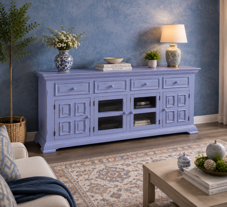 Keystone Panel Door TV Stand - 83" (2 Colors Available) - Grey