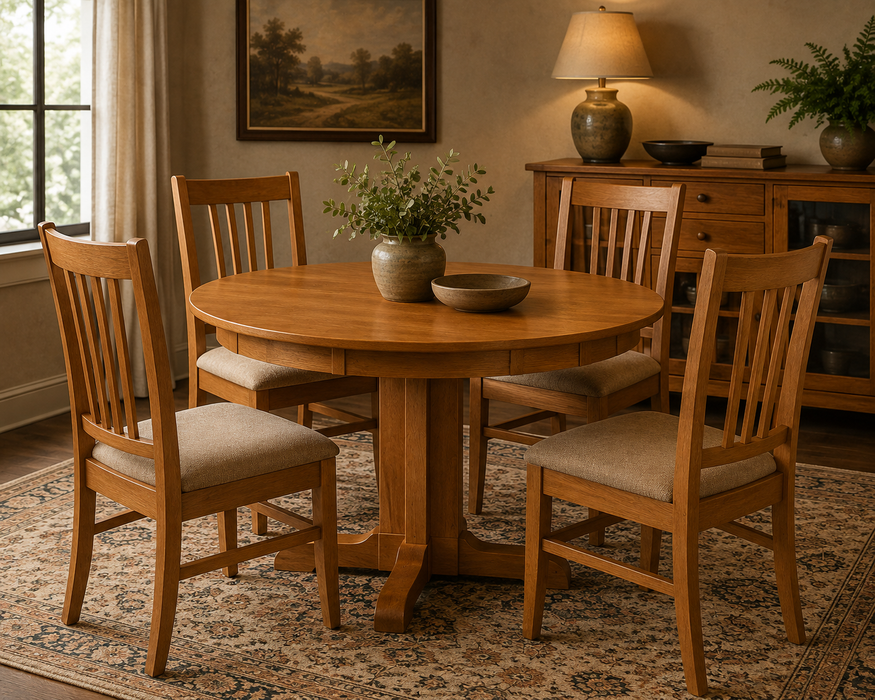 Heritage Cherry 48" Round Solid Cherry Wood Dining Table