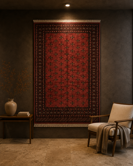 Hand-Knotted Pakistani Bokhara Rug – 100% Wool, size 8' x 10'