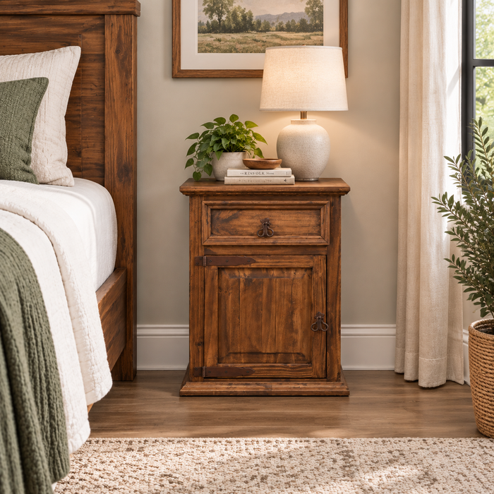 Montclare 1 Door / 1 Drawer Nightstand - Brown Wax