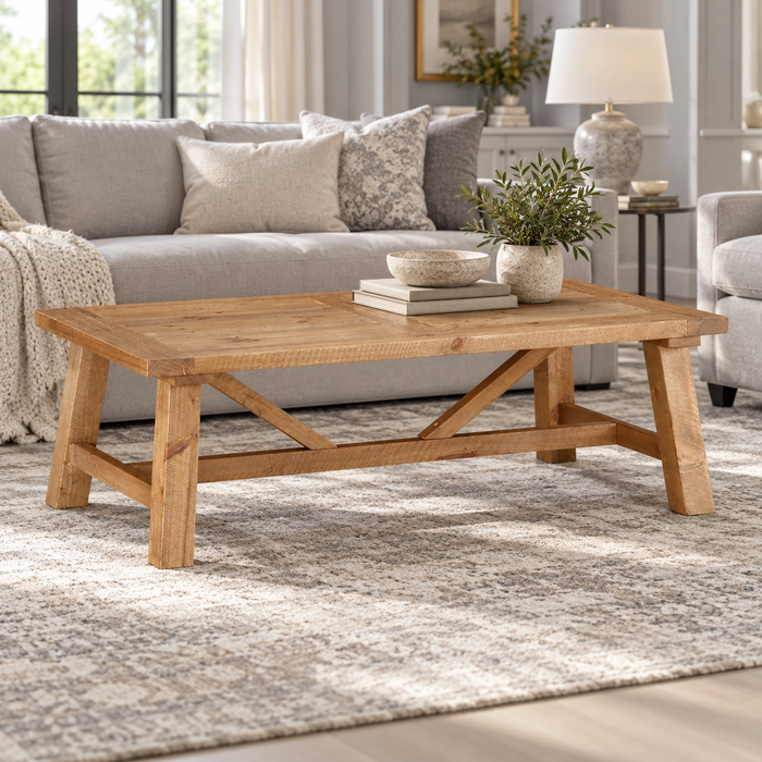 Elm Grove Reclaimed Wood Trestle Coffee Table