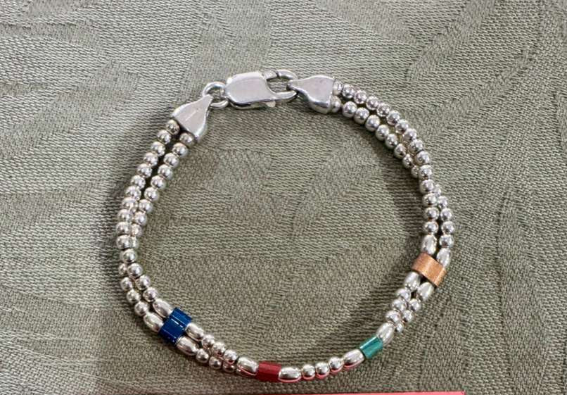 SS Beaded Bracelet w/ Enamel