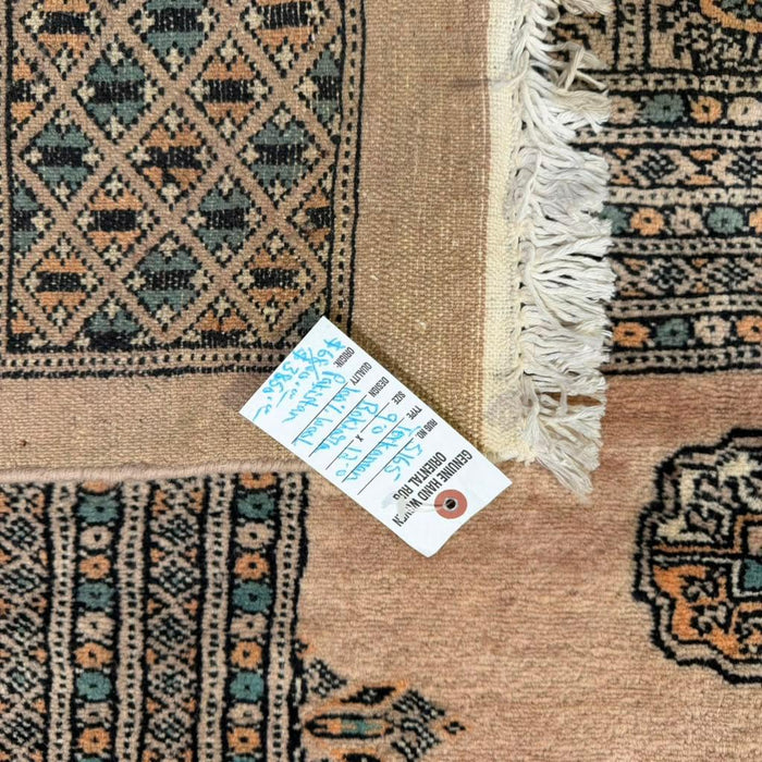 Hand-Knotted Pakistani Bokhara Rug – 100% Wool, size 9' x 12'