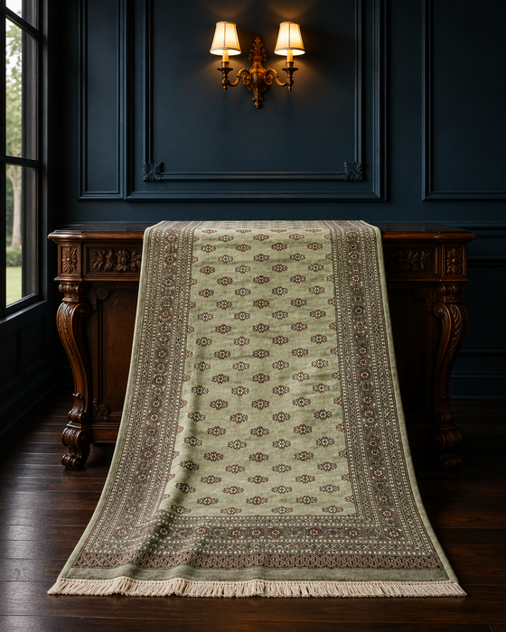 Hand-Knotted Pakistani Bokhara Rug – 100% Wool, 6' 6" x 9' 6"