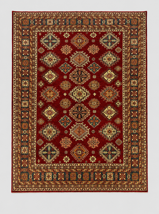 Hand-Knotted Vegetable Dye Kazak Rug from Pakistan,  10' 4" x 13' 5"
