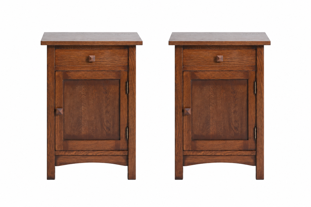 Mission 1 Door 1 Drawer Nightstand - Walnut stain