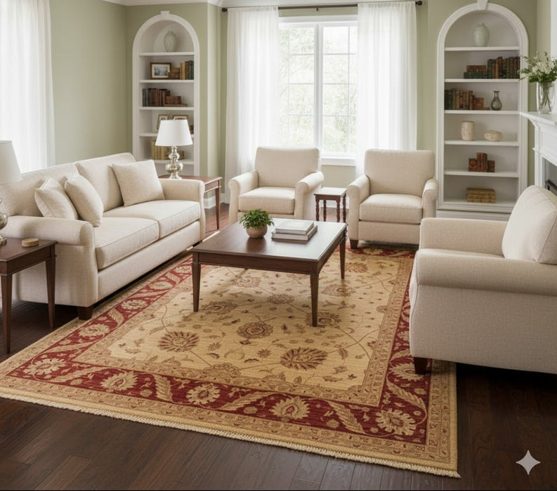 Hand-Knotted Sultanabad Vegetable-Dyed Wool Rug, 8' 3" x 9' 3" (K)