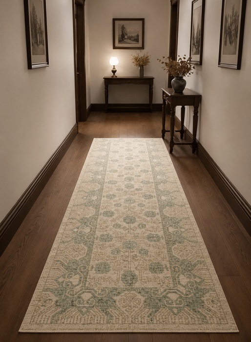 Khotan Pomegranate design Oriental Rug, 2' 8" x 8" (D)