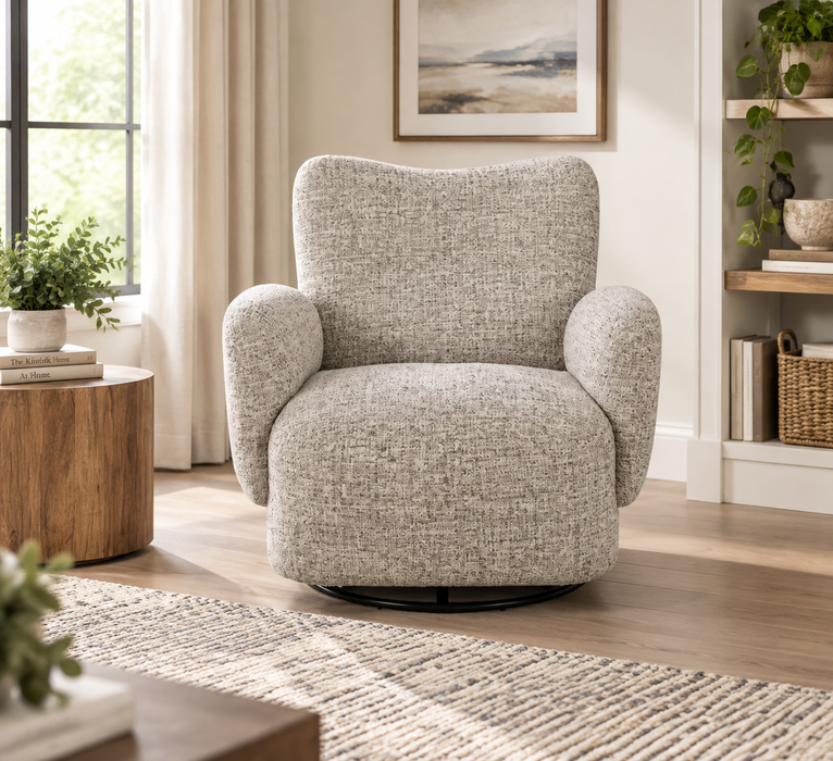 Atlas Modern Fabric Swivel Arm Chair