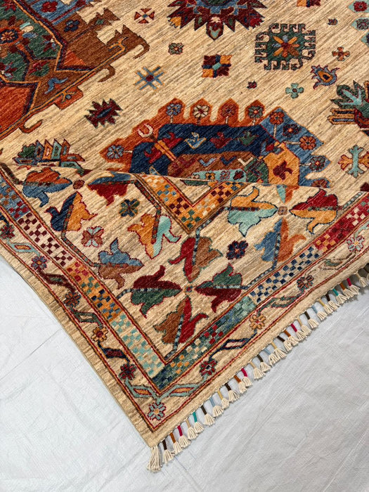 Hand-Knotted Vegetable Dye Heriz Rug from Pakistan, 8' 3" x 10'