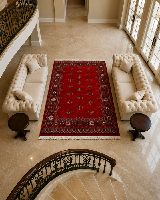 Hand-Knotted Pakistani Bokhara Rug – 100% Wool, 3' x 5'