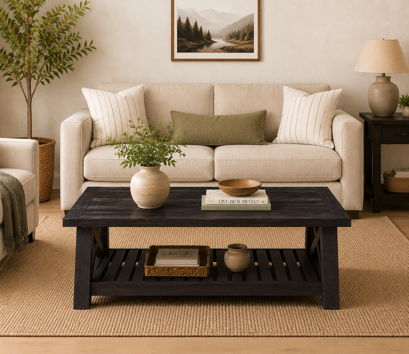 Oak Park Cross Bar Coffee Table