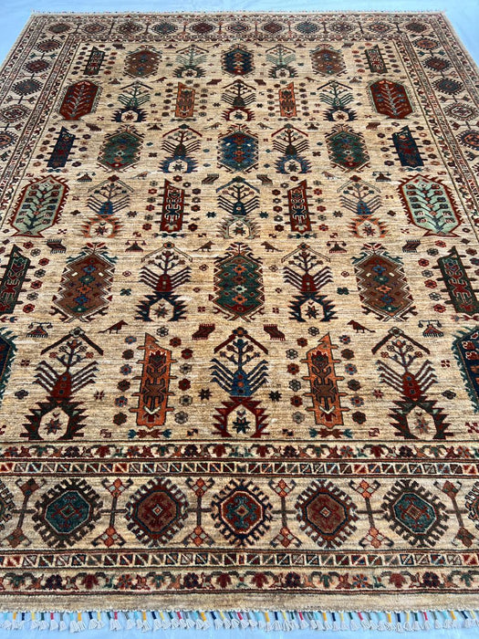 Hand-Knotted Bakhtiar Vegetable-Dyed Wool Rug,: 8' 1" x 10' 1"