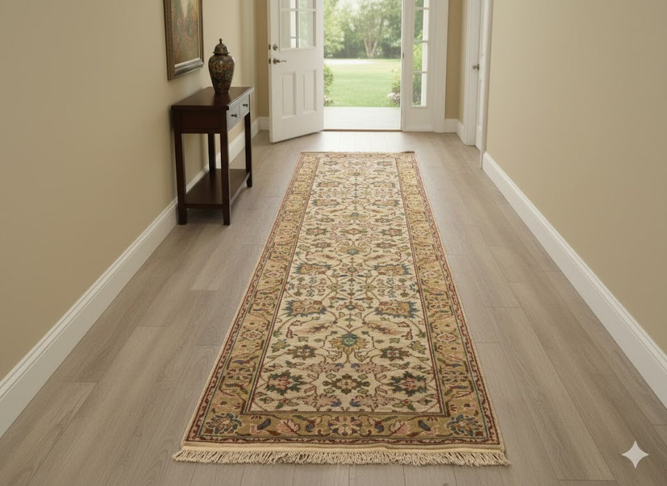 Sultanabad 100% wool Hand Made Rug - size 2' 7" x 9' 8" (P)