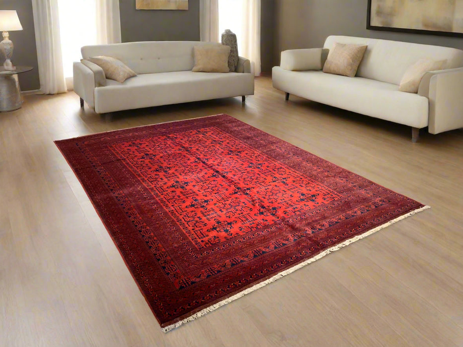 Terkaman Tribal Afghan Oriental Rug, size 8' 5"x 11' 7" (C)