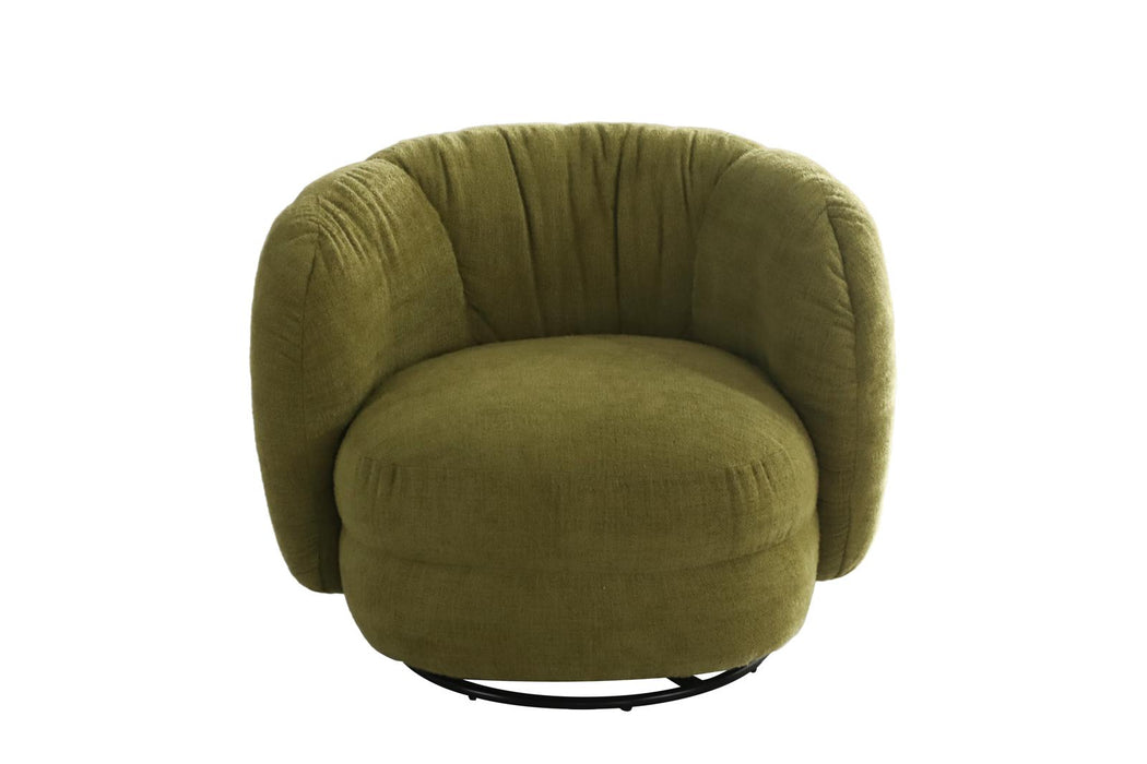 Nest Collection Mid-Century Modern Swivel Arm Chair - Green