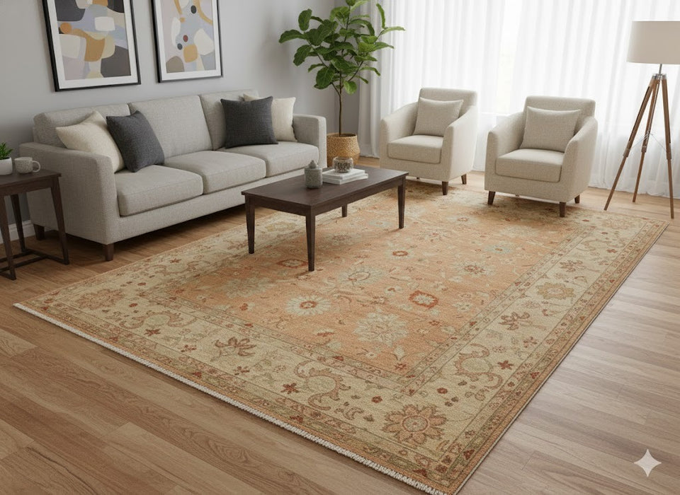 Hand-Knotted Sultanabad Vegetable-Dyed Wool Rug, 8' x 11' 8" (K)