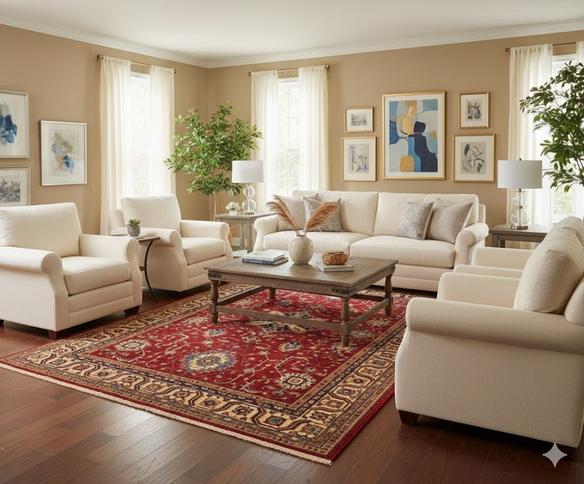 Hand-Knotted Vegetable Dye Kazak Rug from Pakistan, size 8' 7" x 12' 4"