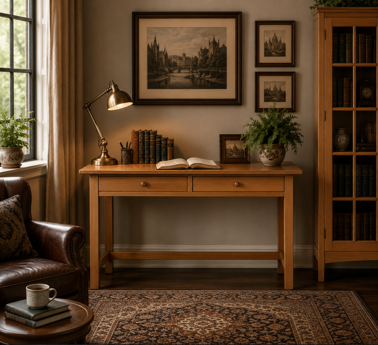 Heritage Cherry Solid Cherry Wood 2-Drawer 48" Writing Desk