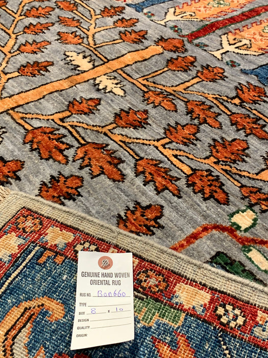 Hand-Knotted Sultanabad Vegetable-Dyed Wool Rug, 8" x 10"  (K)