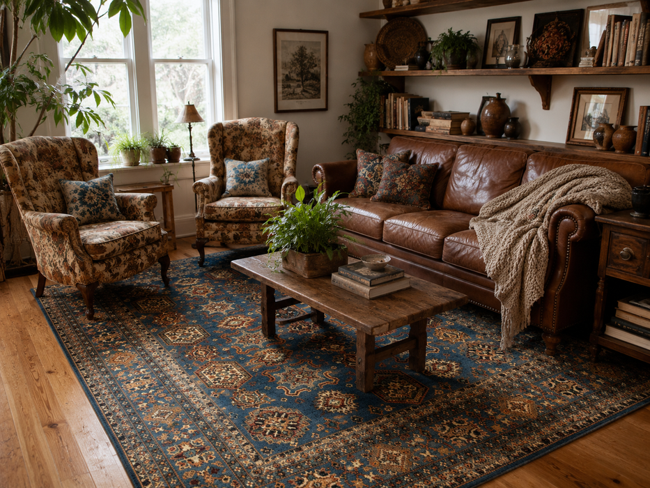 Hand-Knotted Vegetable Dye Kazak Rug from Pakistan, 10' 4" x 13' 6"