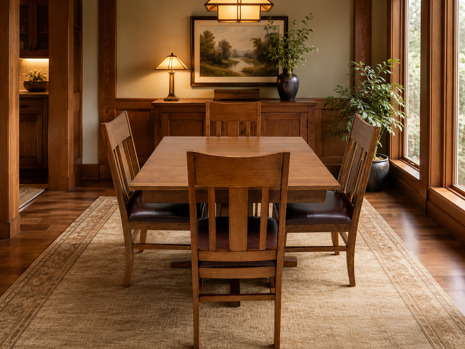 Mission Quarter Sawn Oak Square Dining Table Set - 42"
