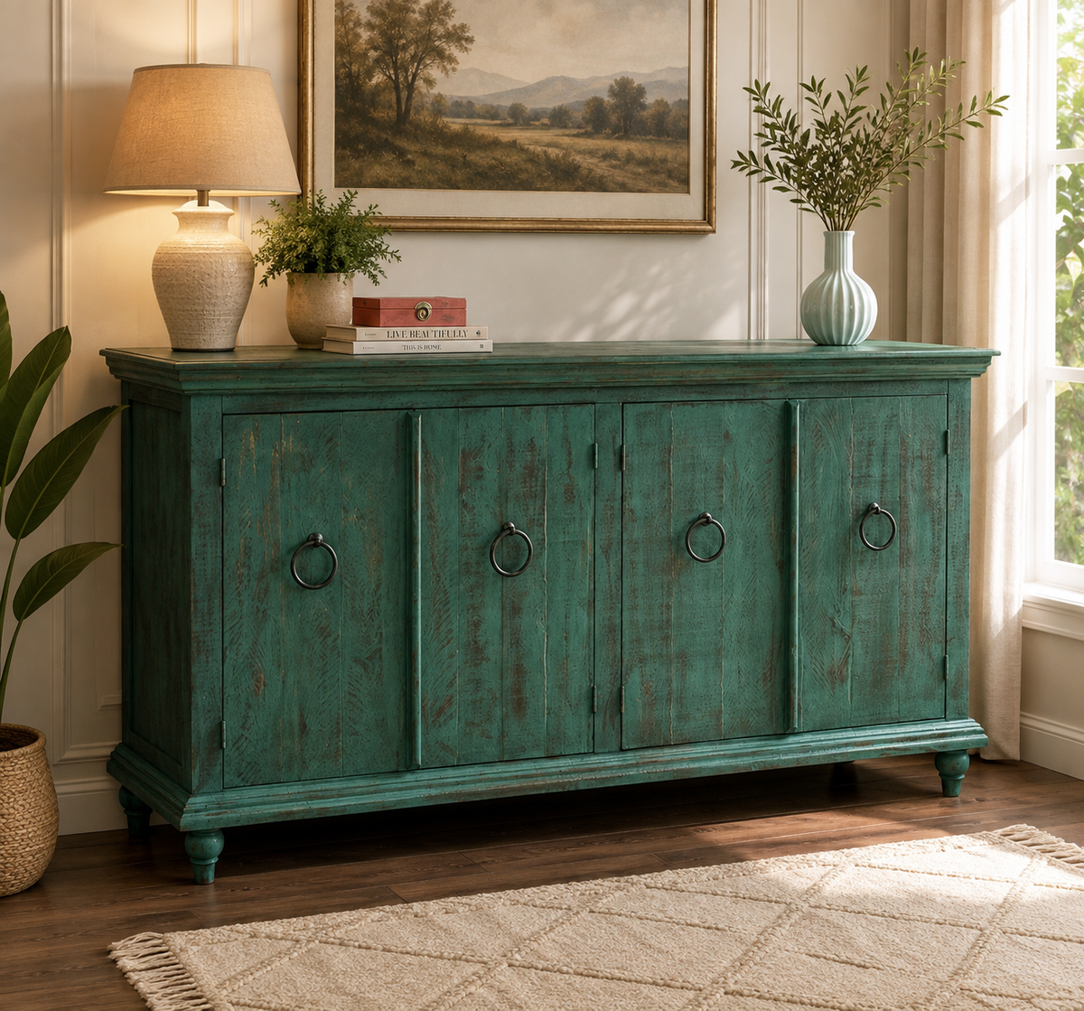 Macao 4 Door Sideboard - Green - 73