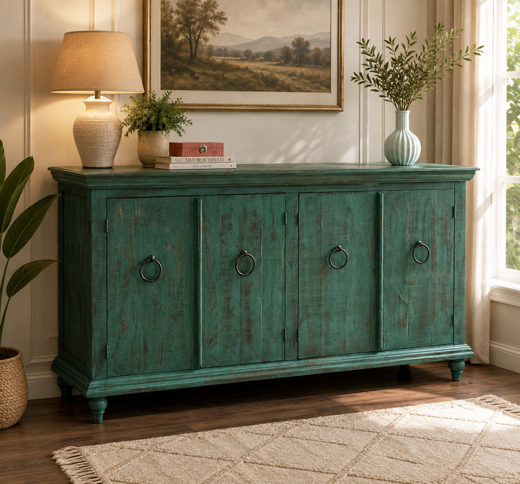 Macao 4 Door Sideboard - Green - 73"