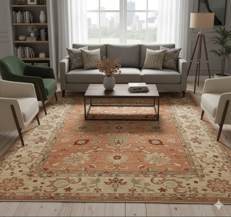 Hand-Knotted Sultanabad Vegetable-Dyed Wool Rug, 8' 11" x 11' 11"  (K)