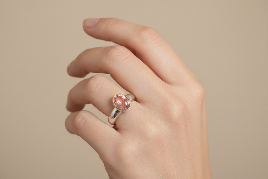 SS Pink Tourmaline Ring