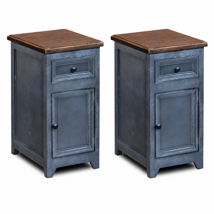 Mission Narrow Two Tone Nightstand / End Table - 13.25" wide