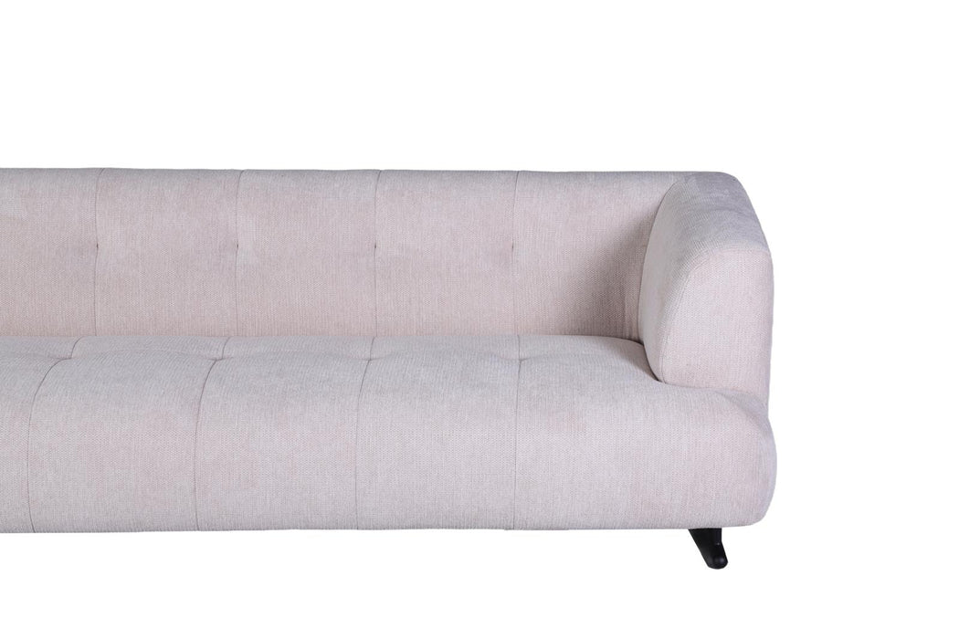Arden Collection Modern Fabric 3-Seater Sofa - White