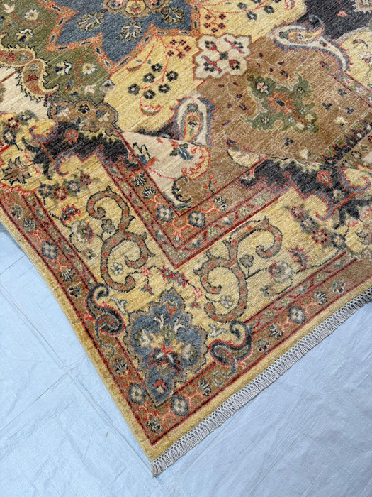 Hand-Knotted Vegetable Dye Bakhtiar Rug from Pakistan,  8' 3" x 9' 10"