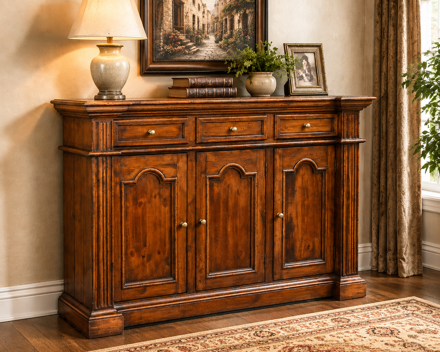 Piazza Brown Curio Console / Sideboard