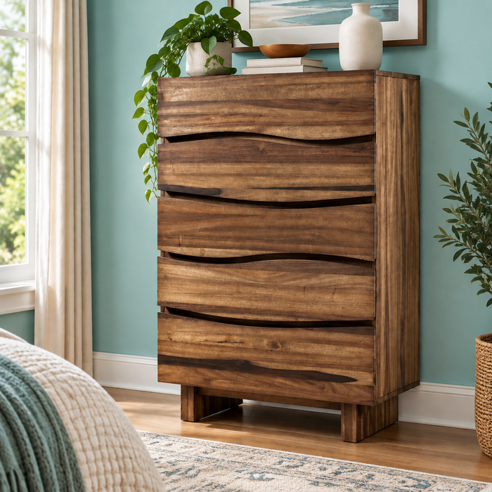 Cali Modern 5 Drawer Highboy Dresser