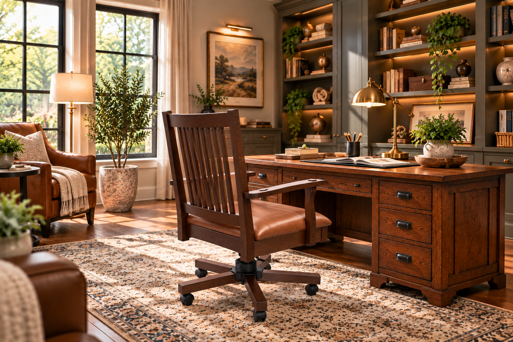 Arts and Crafts Mission Oak Office Chair