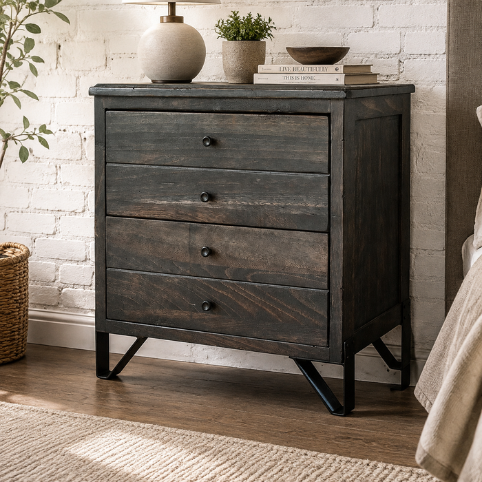 Sawyer Parota Wood 2 Drawer Nightstand 26''