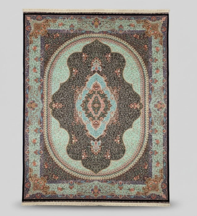 Exquisite 100% Silk Persian Design Rug – Elegant and Luxurious, size  9' 9" x 12' 10"