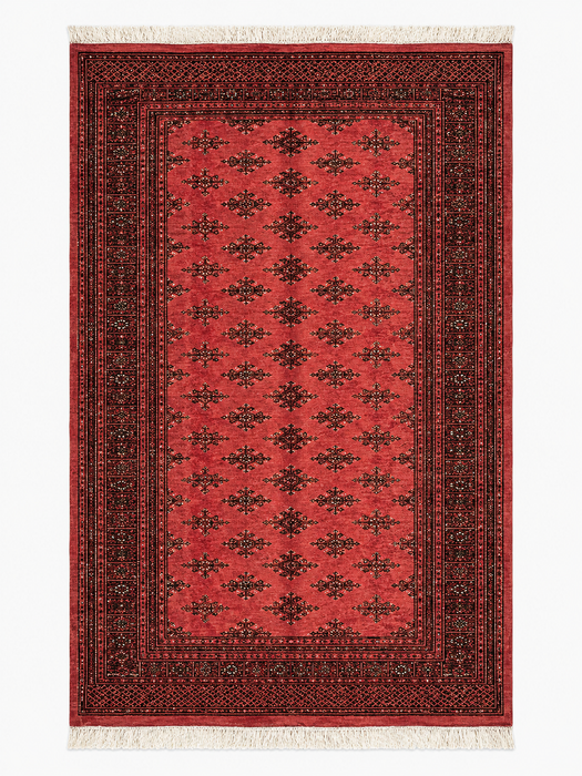 Hand-Knotted Pakistani Bokhara Rug – 100% Wool, 4'6 x 6'6