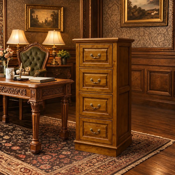 Legacy 4 Drawer File Cabinet - Light Brown Walnut