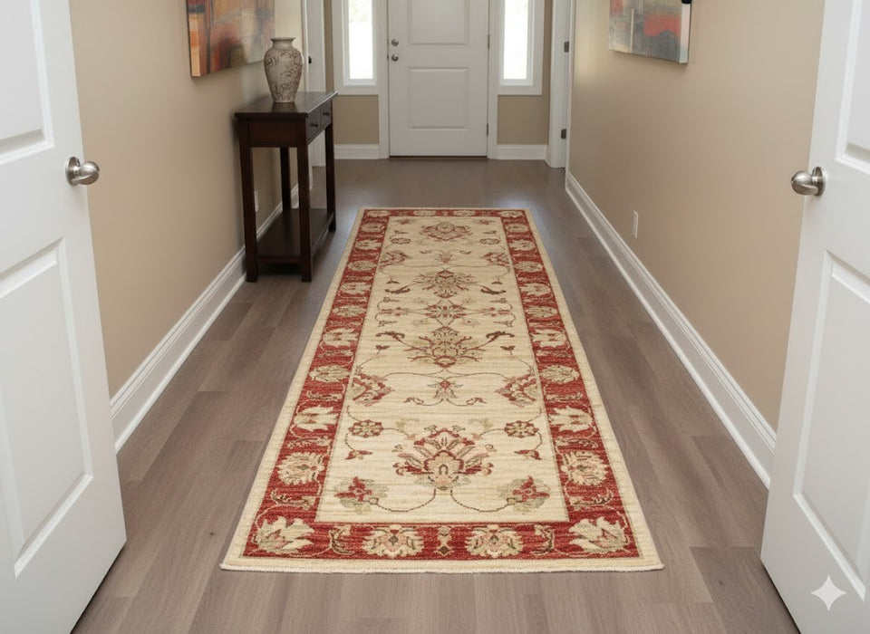 Hand-Knotted Sultanabad Vegetable-Dyed Wool Rug, 2' 5" x 9' 5"  (K)