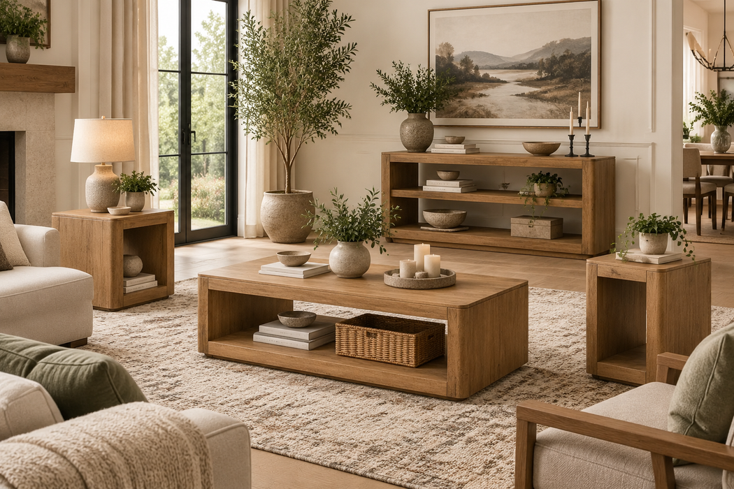 Alexander Solid Wood Living Room Table Set
