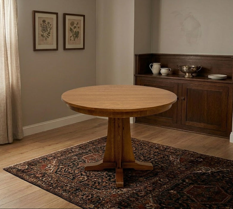 Mission Quarter Sawn  Oak Round Dining Table, Kitchen Table - 42"