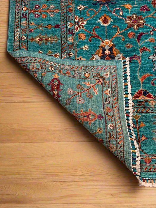 Hand-Knotted Sultanabad Vegetable-Dyed Wool Rug, 8" x 10"  (K)