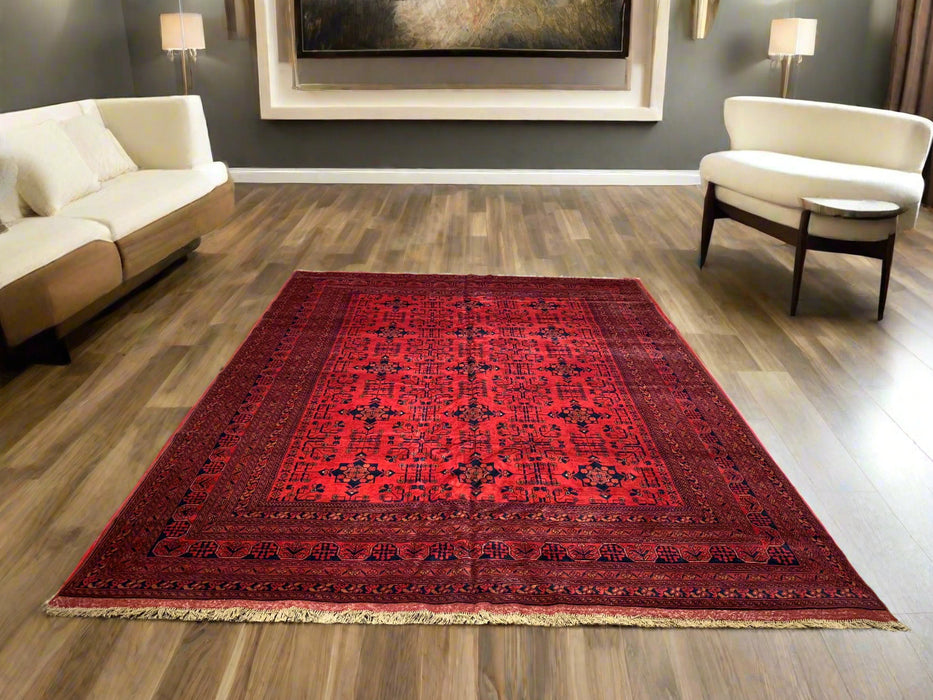 Terkaman Tribal Afghan Oriental Rug, size 8' 5" x 11' 6" (C)