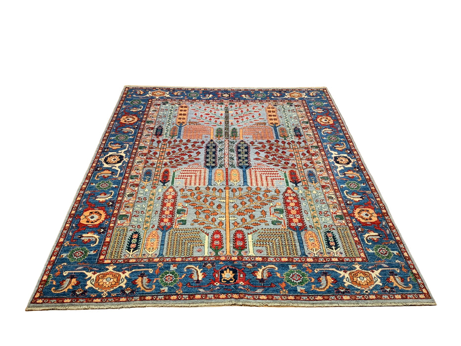Hand-Knotted Sultanabad Vegetable-Dyed Wool Rug, 8" x 10"  (K)