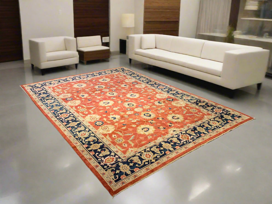 Hand-Knotted Sultanabad Vegetable-Dyed Wool Rug, 8' 7" x 12' 1" (K)